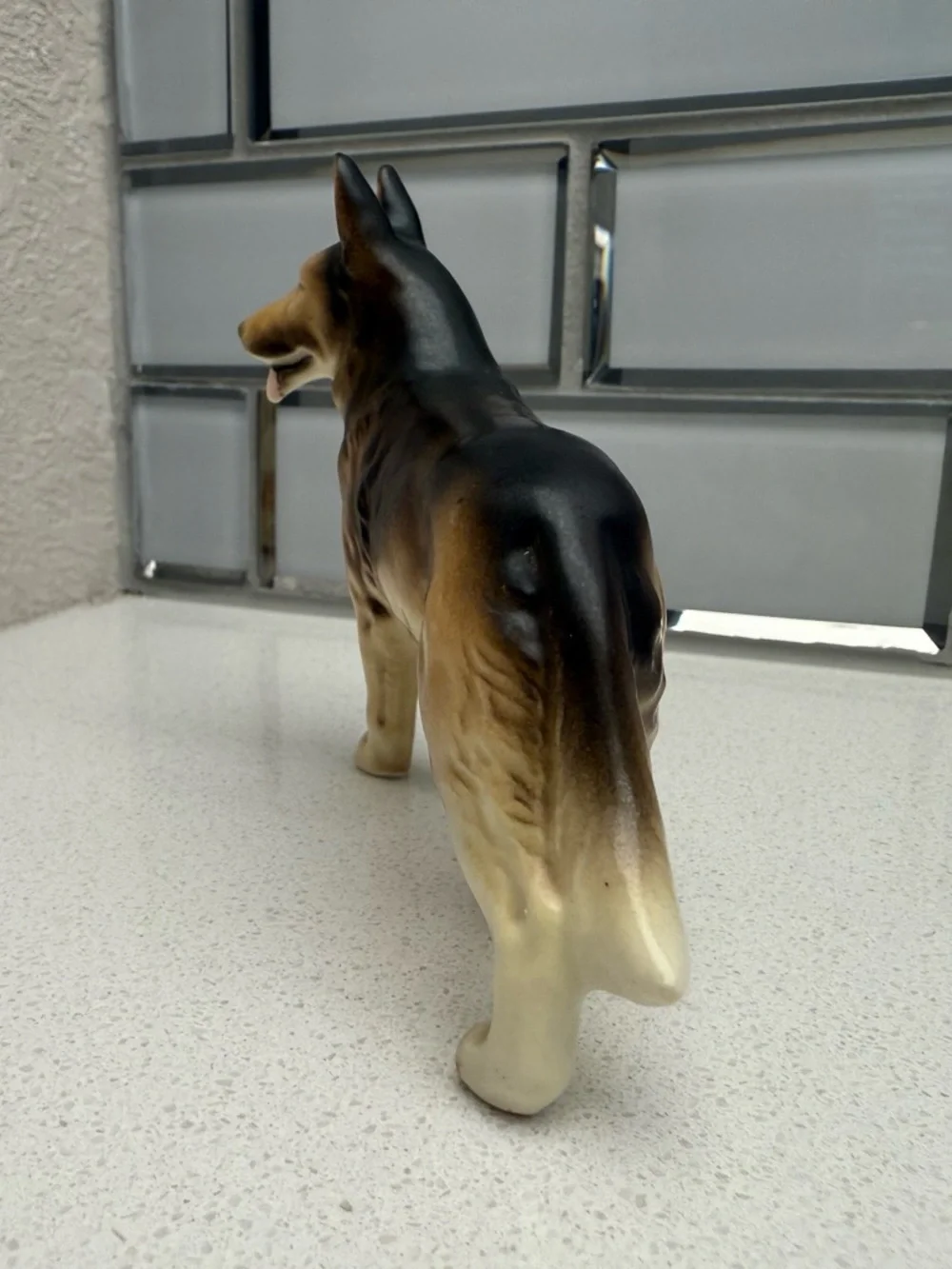Vintage German Shepherd Ceramic Porcelain Dog Figurine 1950s 1960s